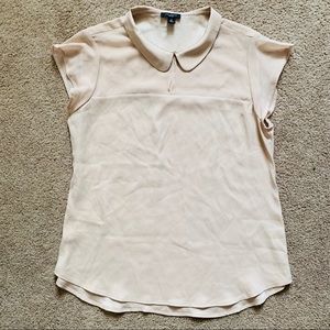 Ann Taylor Peter Pan collar shirt beige blouse